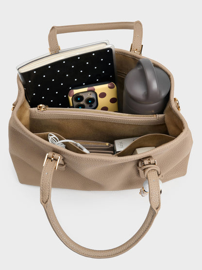 CHARLES & KEITH Special Offer / Baral Bead-Charm Tote Bag - Taupe