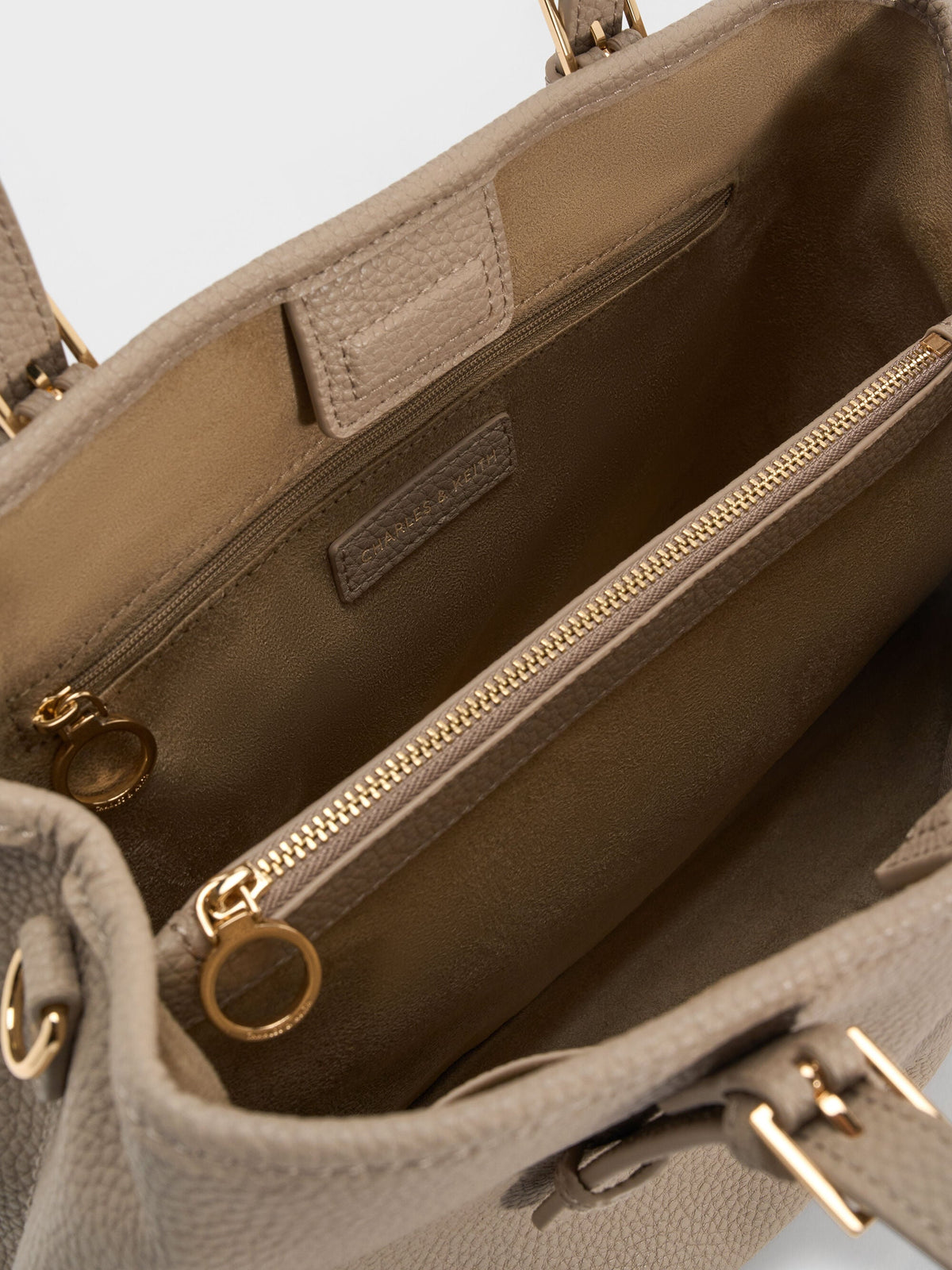 CHARLES & KEITH Special Offer / Baral Bead-Charm Tote Bag - Taupe