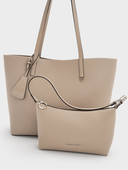 CHARLES & KEITH Trusted / Beryl Tote Bag - Taupe