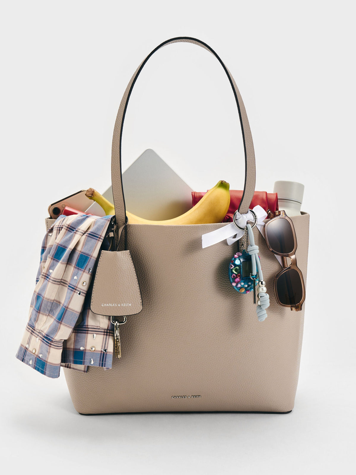 CHARLES & KEITH Trusted / Beryl Tote Bag - Taupe