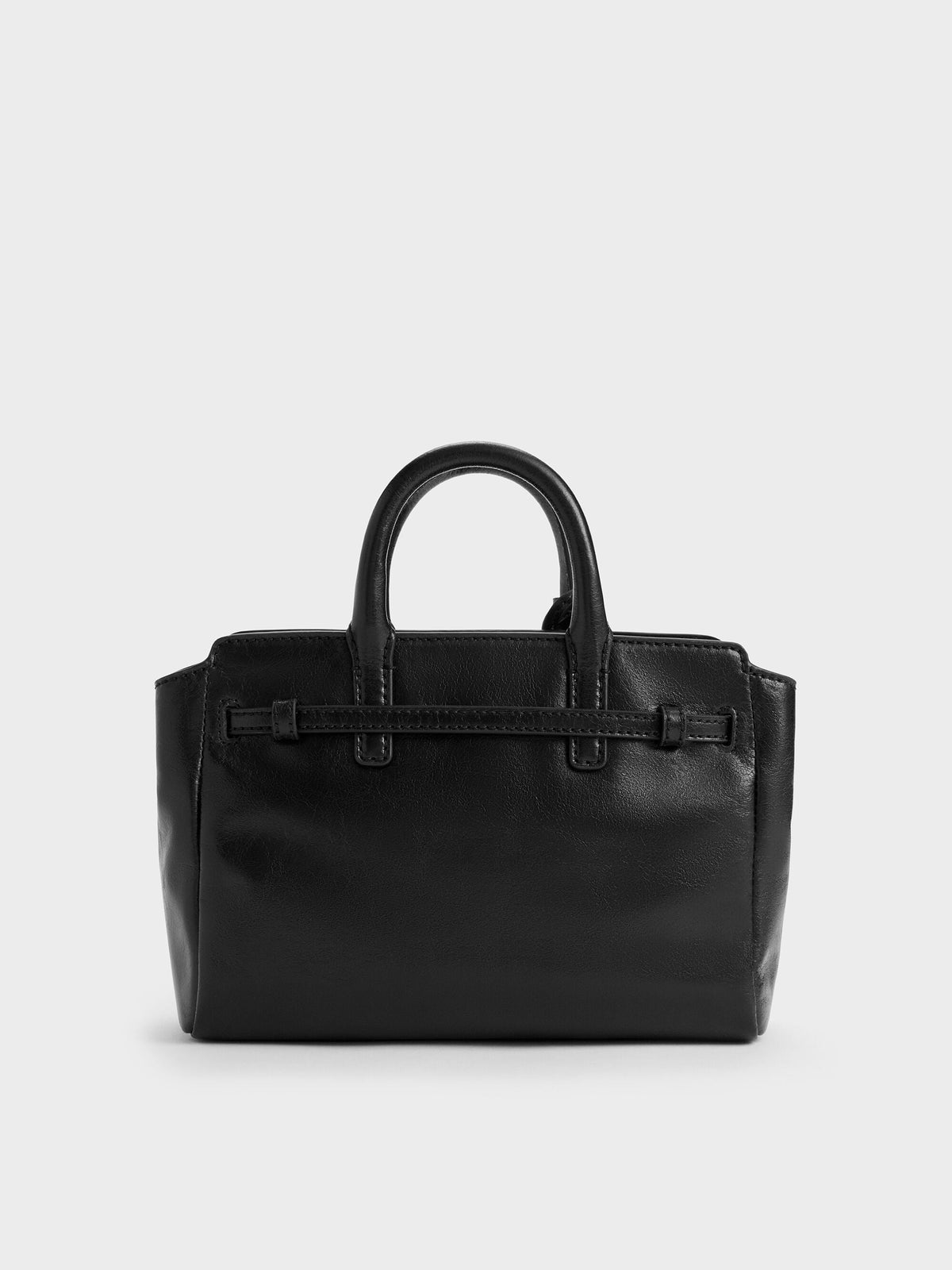 CHARLES & KEITH Great Value / Mini Delfina Belted Tote Bag - Noir