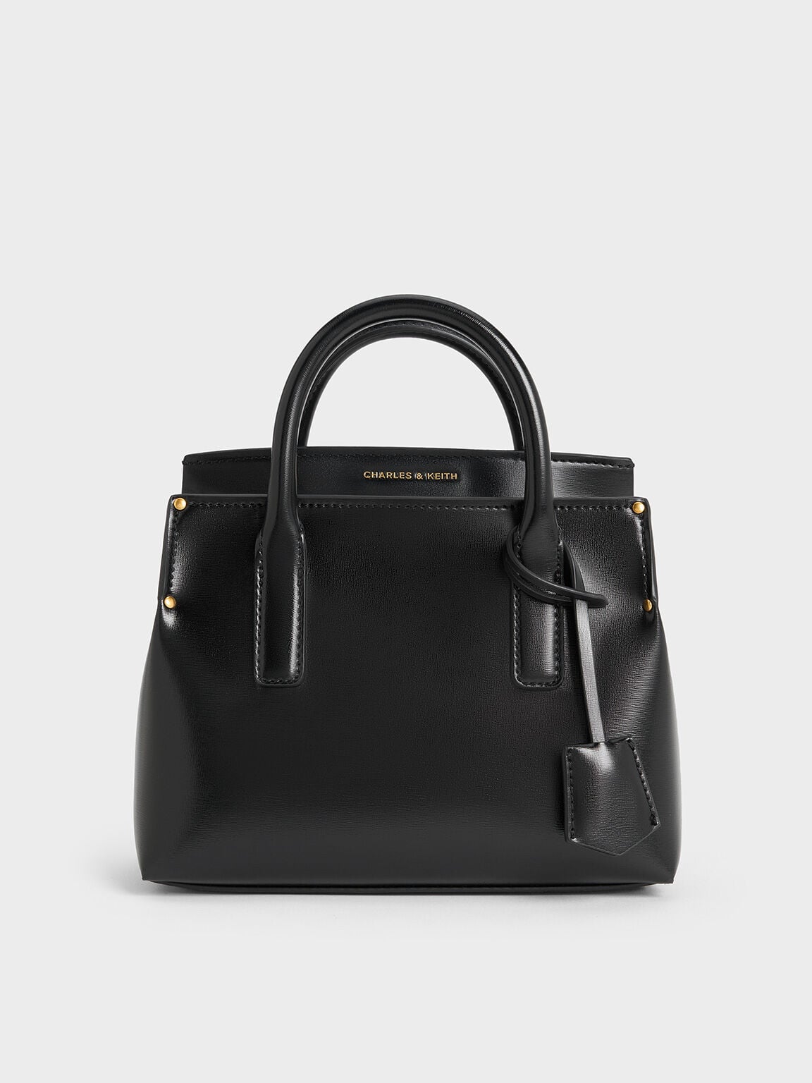 CHARLES & KEITH Popular / Rene Structured Top Handle Bag - Black