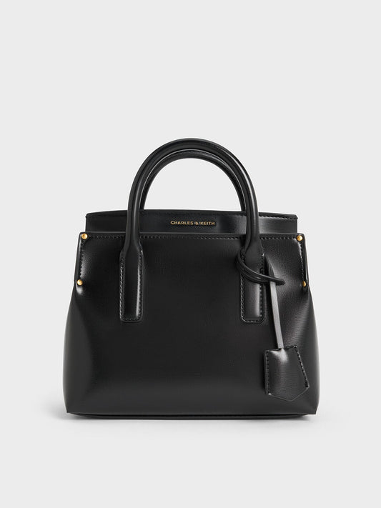 CHARLES & KEITH Popular / Rene Structured Top Handle Bag - Black