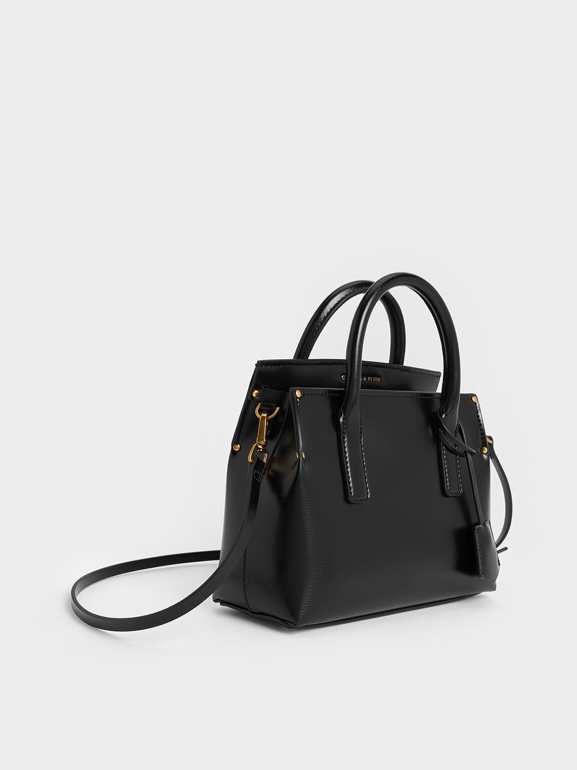 CHARLES & KEITH Popular / Rene Structured Top Handle Bag - Black
