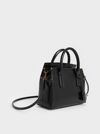 CHARLES & KEITH Popular / Rene Structured Top Handle Bag - Black