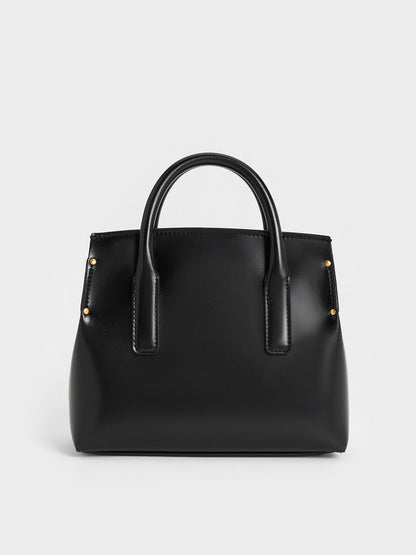 CHARLES & KEITH Popular / Rene Structured Top Handle Bag - Black