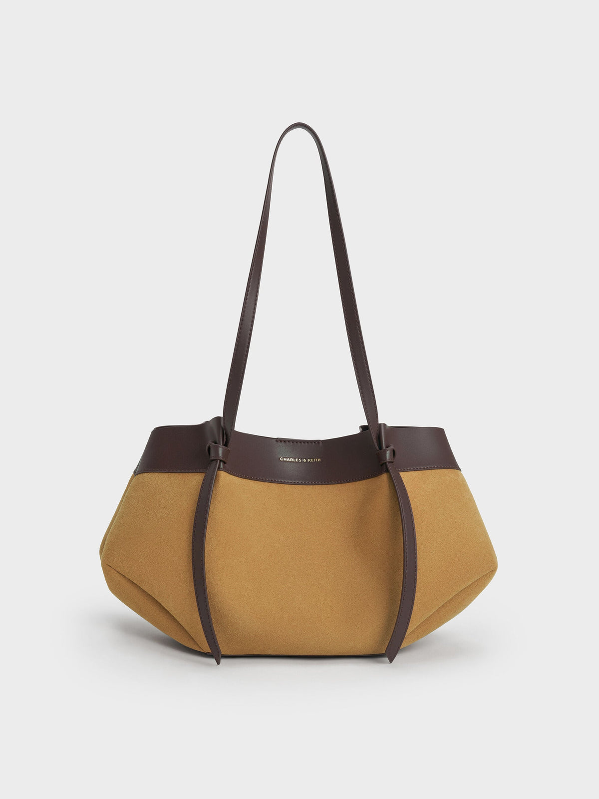 CHARLES & KEITH Hot Sale / Calla Faux Suede Tote Bag - Sahara Sand