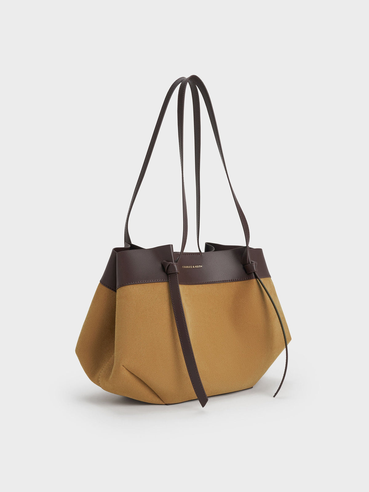 CHARLES & KEITH Hot Sale / Calla Faux Suede Tote Bag - Sahara Sand