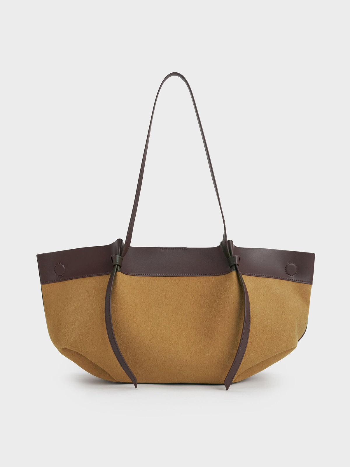 CHARLES & KEITH Hot Sale / Calla Faux Suede Tote Bag - Sahara Sand