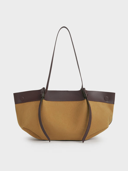 CHARLES & KEITH Hot Sale / Calla Faux Suede Tote Bag - Sahara Sand