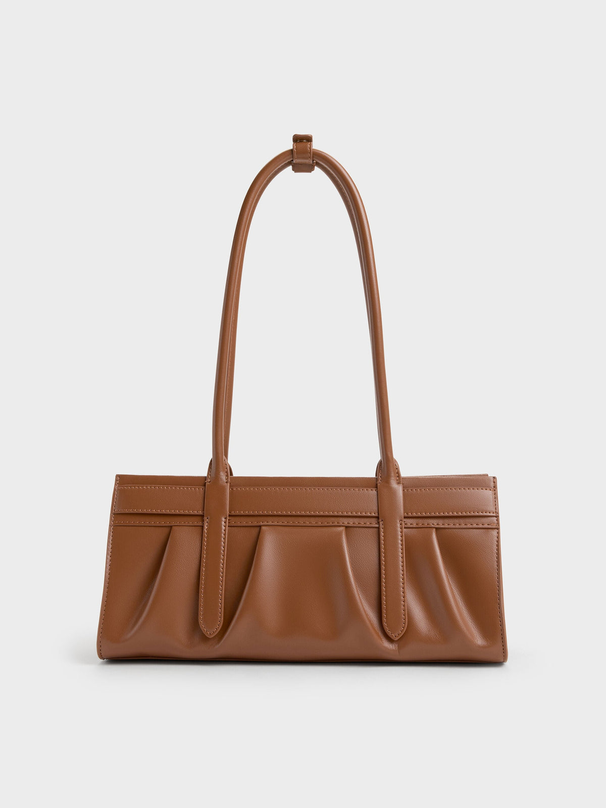 CHARLES & KEITH Featured / Isolde Belted Ruched Shoulder Bag - Chocolate