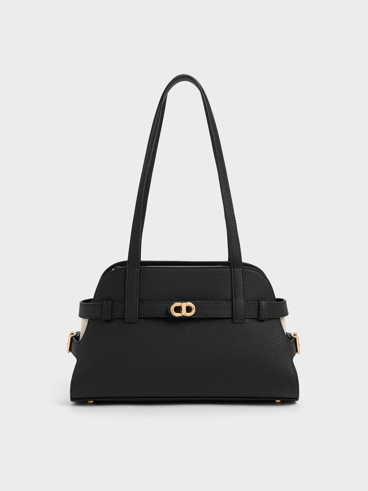 CHARLES & KEITH Signature / Aubrielle Belted Shoulder Bag - Black