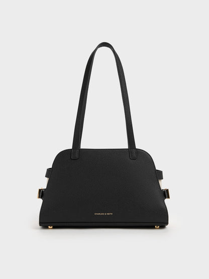CHARLES & KEITH Signature / Aubrielle Belted Shoulder Bag - Black