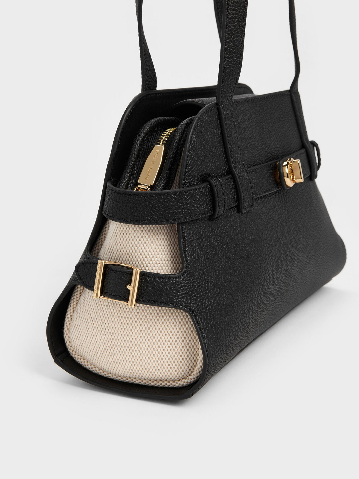 CHARLES & KEITH Signature / Aubrielle Belted Shoulder Bag - Black