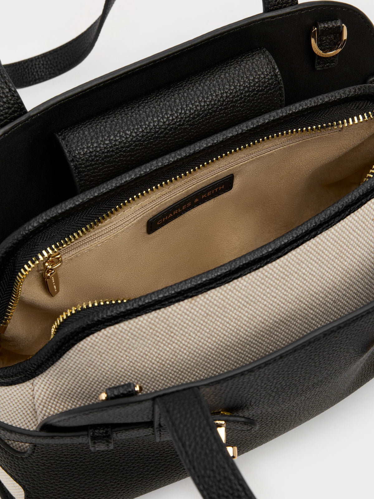 CHARLES & KEITH Signature / Aubrielle Belted Shoulder Bag - Black
