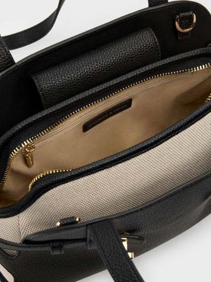 CHARLES & KEITH Signature / Aubrielle Belted Shoulder Bag - Black