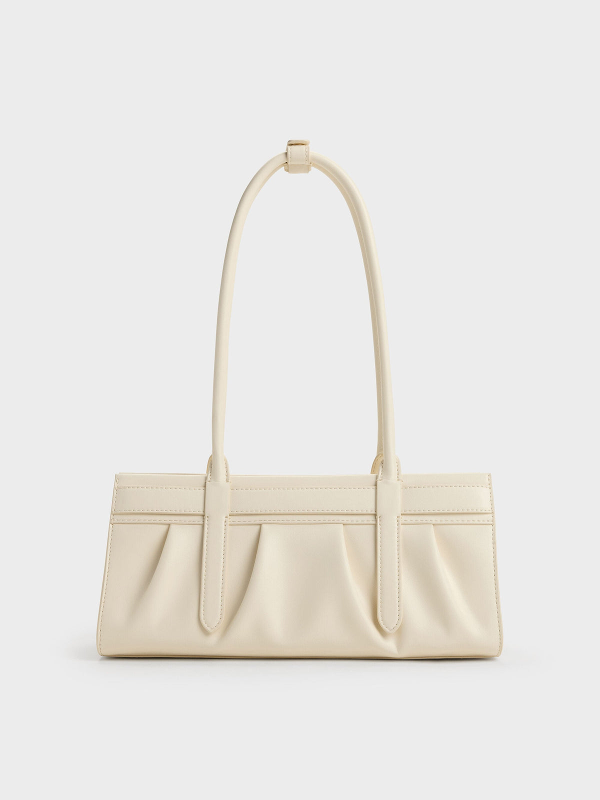 CHARLES & KEITH Essential / Isolde Belted Ruched Shoulder Bag - Cream
