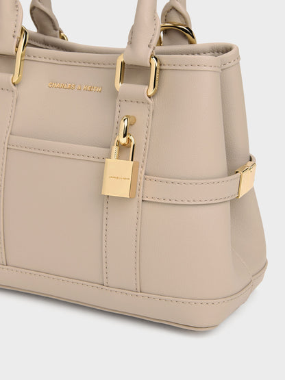 CHARLES & KEITH Deals / Mini Scottie Tote Bag - Taupe