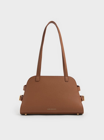 CHARLES & KEITH New / Aubrielle Belted Shoulder Bag - Chocolate