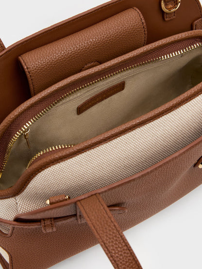 CHARLES & KEITH New / Aubrielle Belted Shoulder Bag - Chocolate
