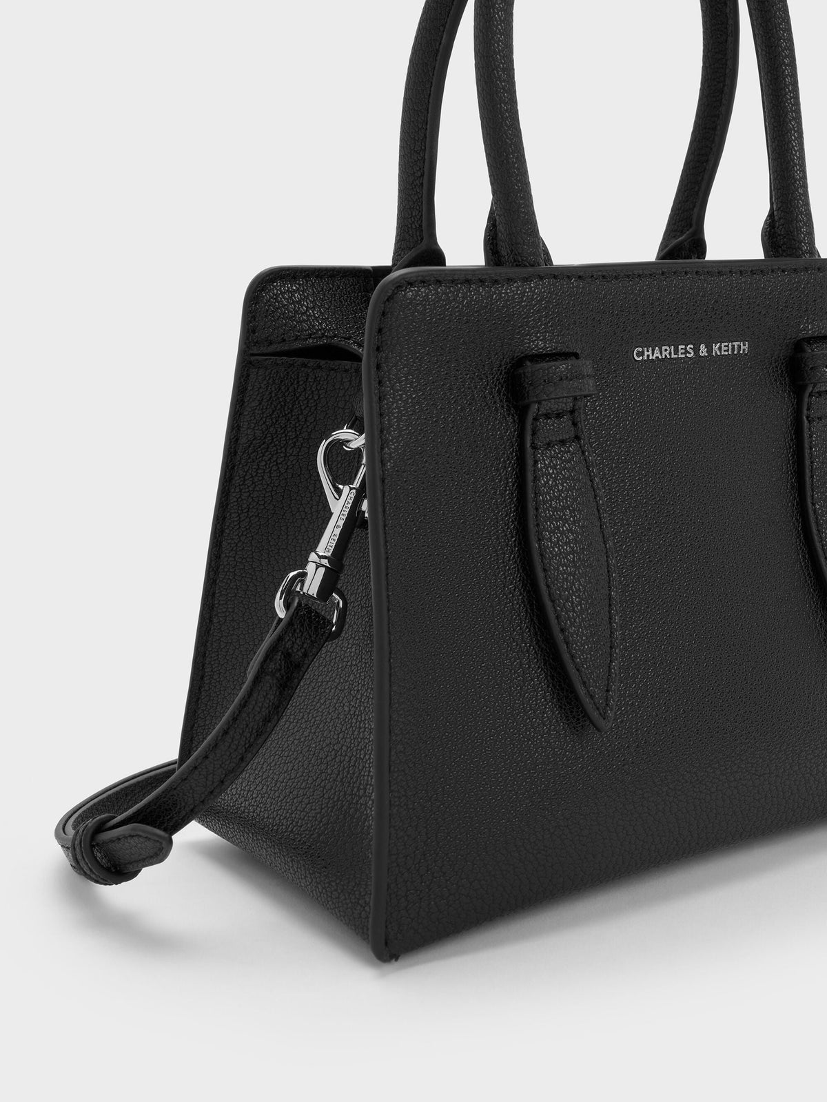 CHARLES & KEITH Great Value / Allyn Structured Trapeze Tote Bag - Noir