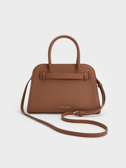 CHARLES & KEITH Customer Favorite / Aubrielle Belted Tote Bag - Chocolate