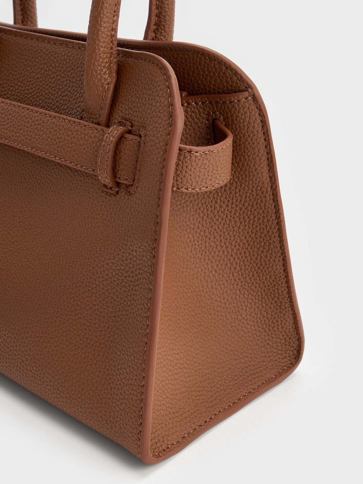 CHARLES & KEITH Customer Favorite / Aubrielle Belted Tote Bag - Chocolate