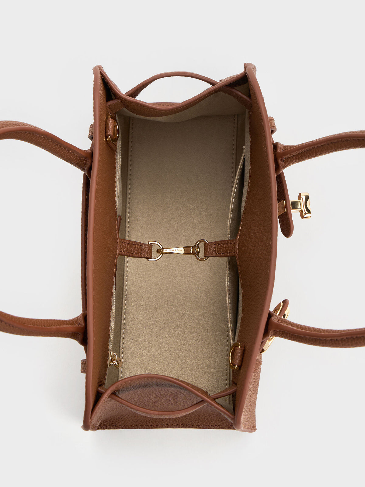 CHARLES & KEITH Customer Favorite / Aubrielle Belted Tote Bag - Chocolate
