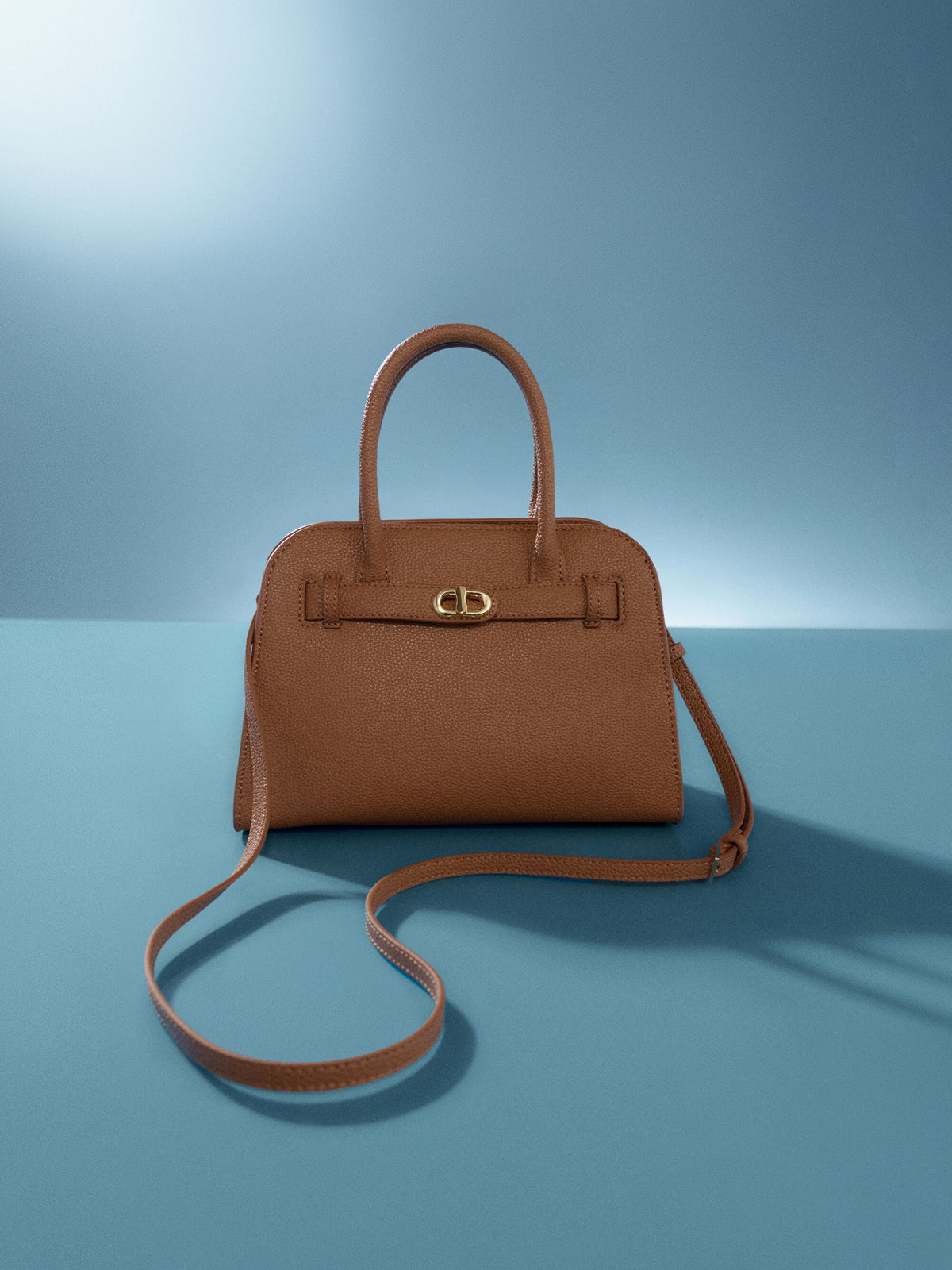 CHARLES & KEITH Customer Favorite / Aubrielle Belted Tote Bag - Chocolate