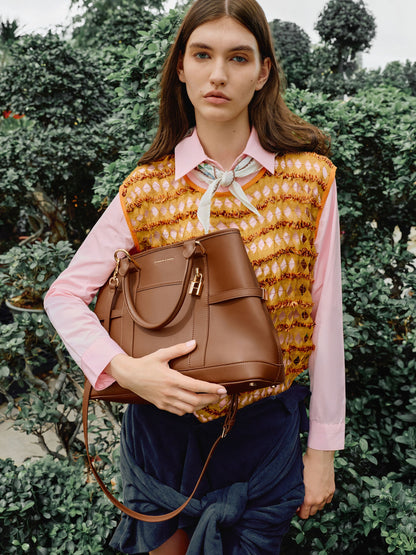 CHARLES & KEITH Best Price / Scottie Tote Bag - Chocolate