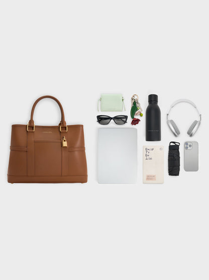 CHARLES & KEITH Best Price / Scottie Tote Bag - Chocolate