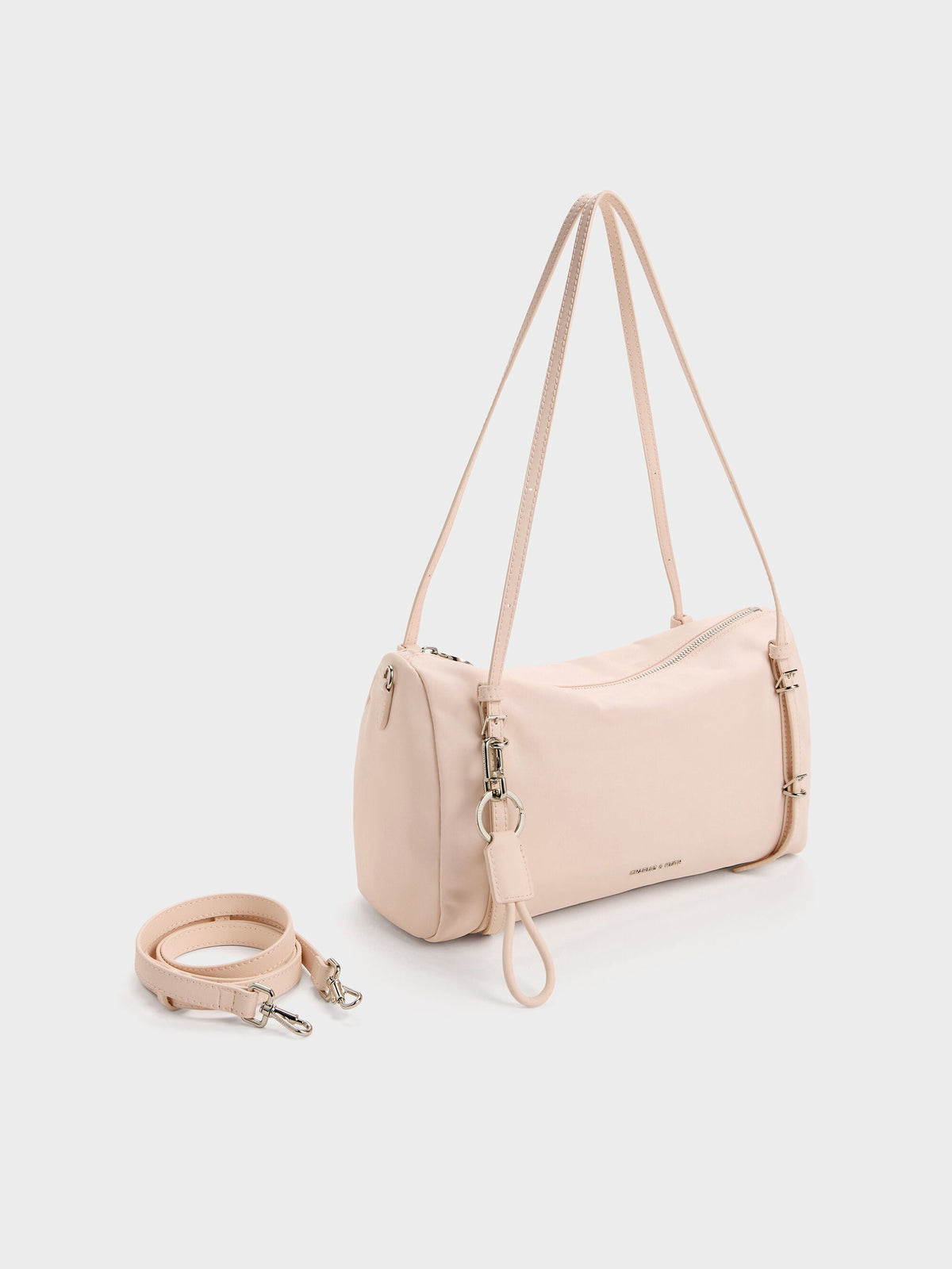 CHARLES & KEITH Exclusive / Levy Nylon Shoulder Bag - Soft Pink