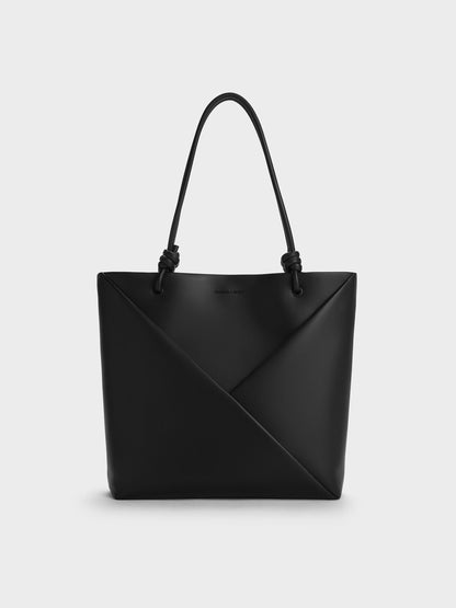 CHARLES & KEITH Discount / Midori Geometric Tote Bag - Jet Black