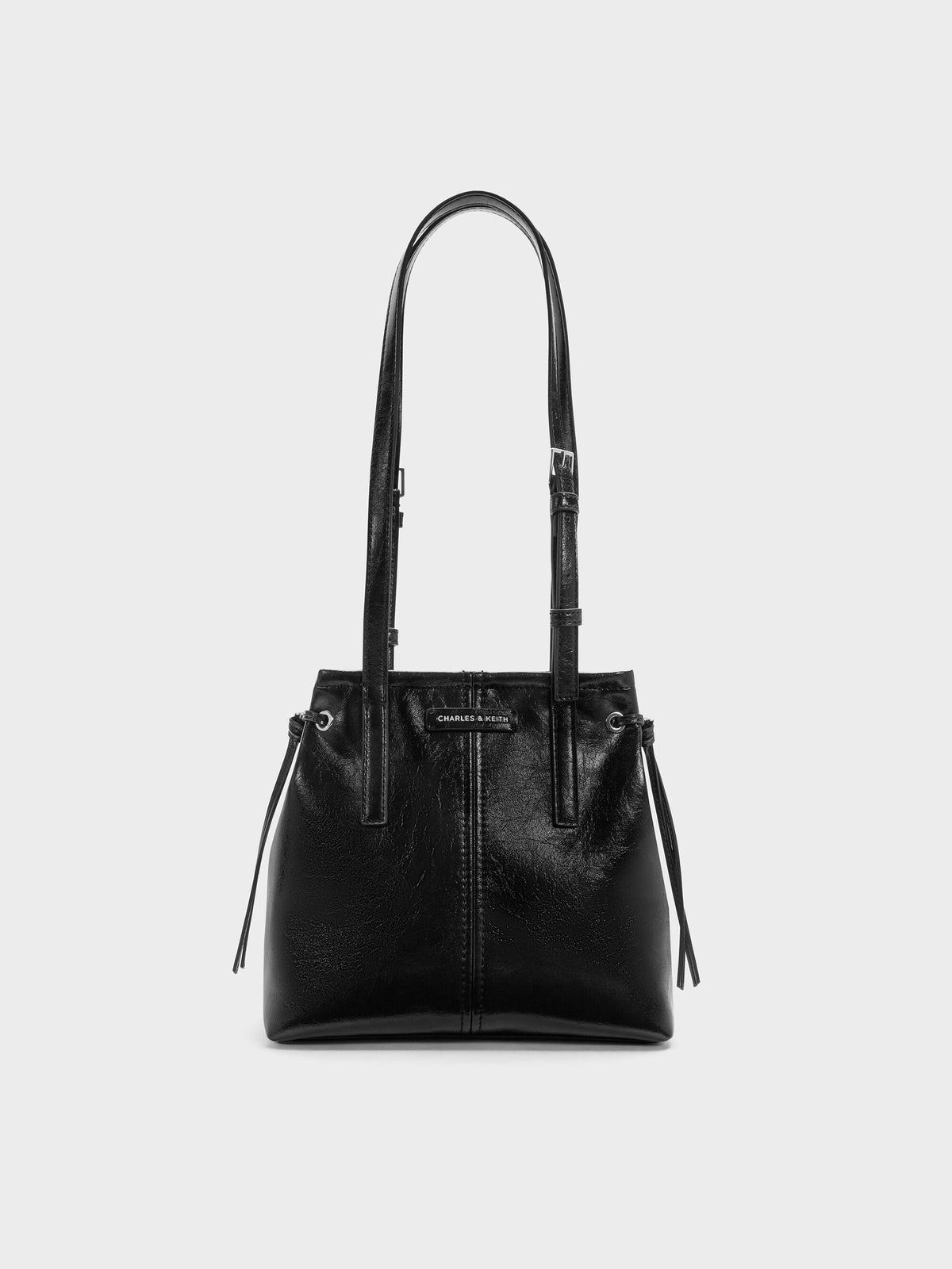 CHARLES & KEITH Recommended / Noane Elongated-Handle Tote Bag - Noir