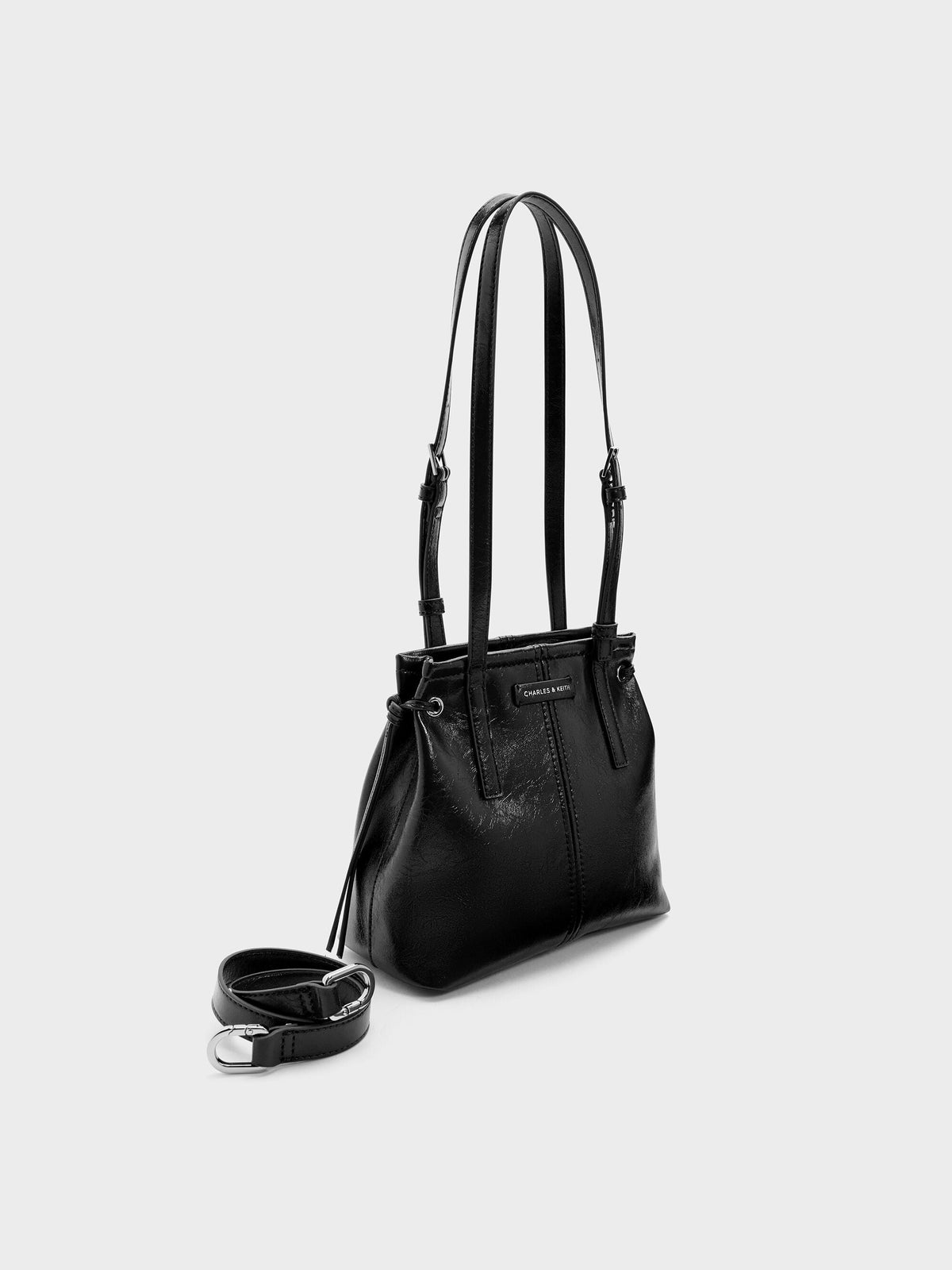 CHARLES & KEITH Recommended / Noane Elongated-Handle Tote Bag - Noir