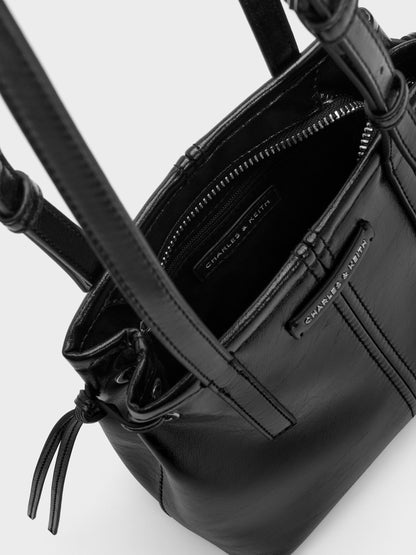 CHARLES & KEITH Recommended / Noane Elongated-Handle Tote Bag - Noir