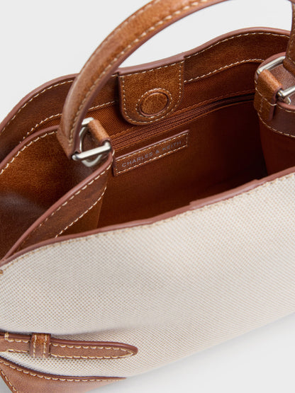 CHARLES & KEITH Top Pick / Delfina Canvas Chain Side-Belt Tote Bag - Multi