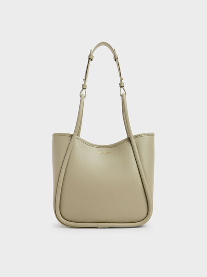 CHARLES & KEITH Trending / Mini Lyla Tubular Tote Bag - Pale Olive