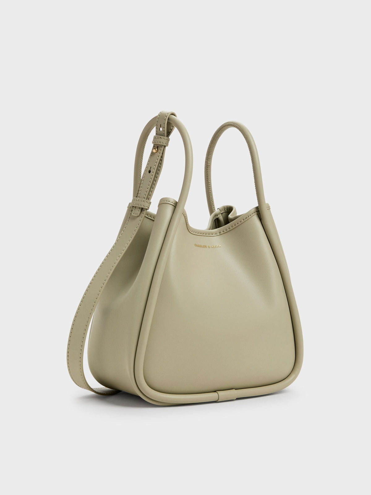 CHARLES & KEITH Trending / Mini Lyla Tubular Tote Bag - Pale Olive