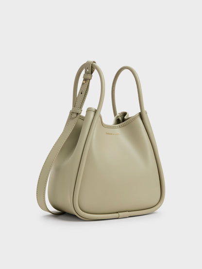 CHARLES & KEITH Trending / Mini Lyla Tubular Tote Bag - Pale Olive