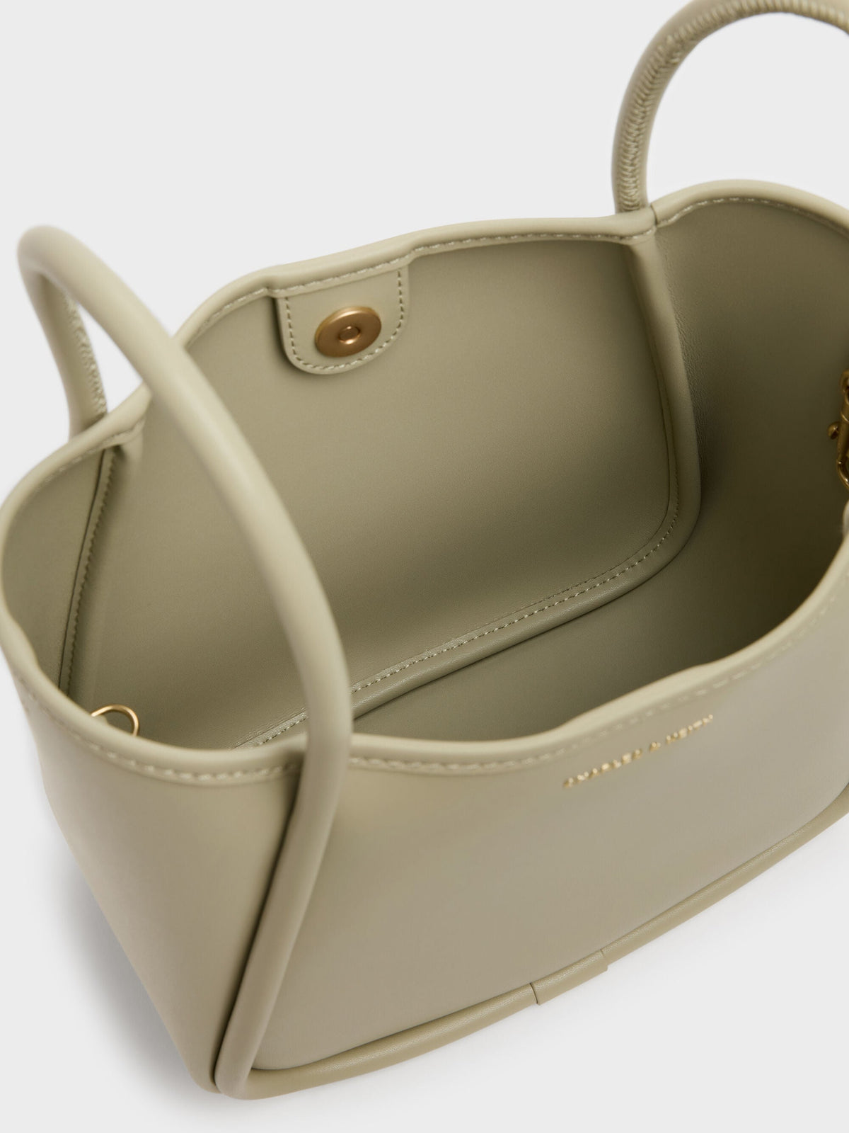 CHARLES & KEITH Trending / Mini Lyla Tubular Tote Bag - Pale Olive