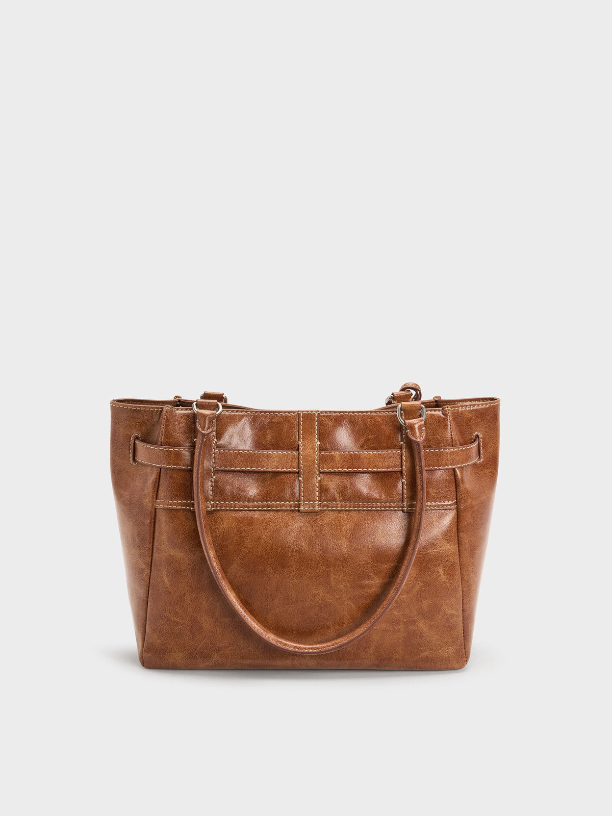 CHARLES & KEITH Recommended / Delfina Belted Tote Bag - Distressed Tan