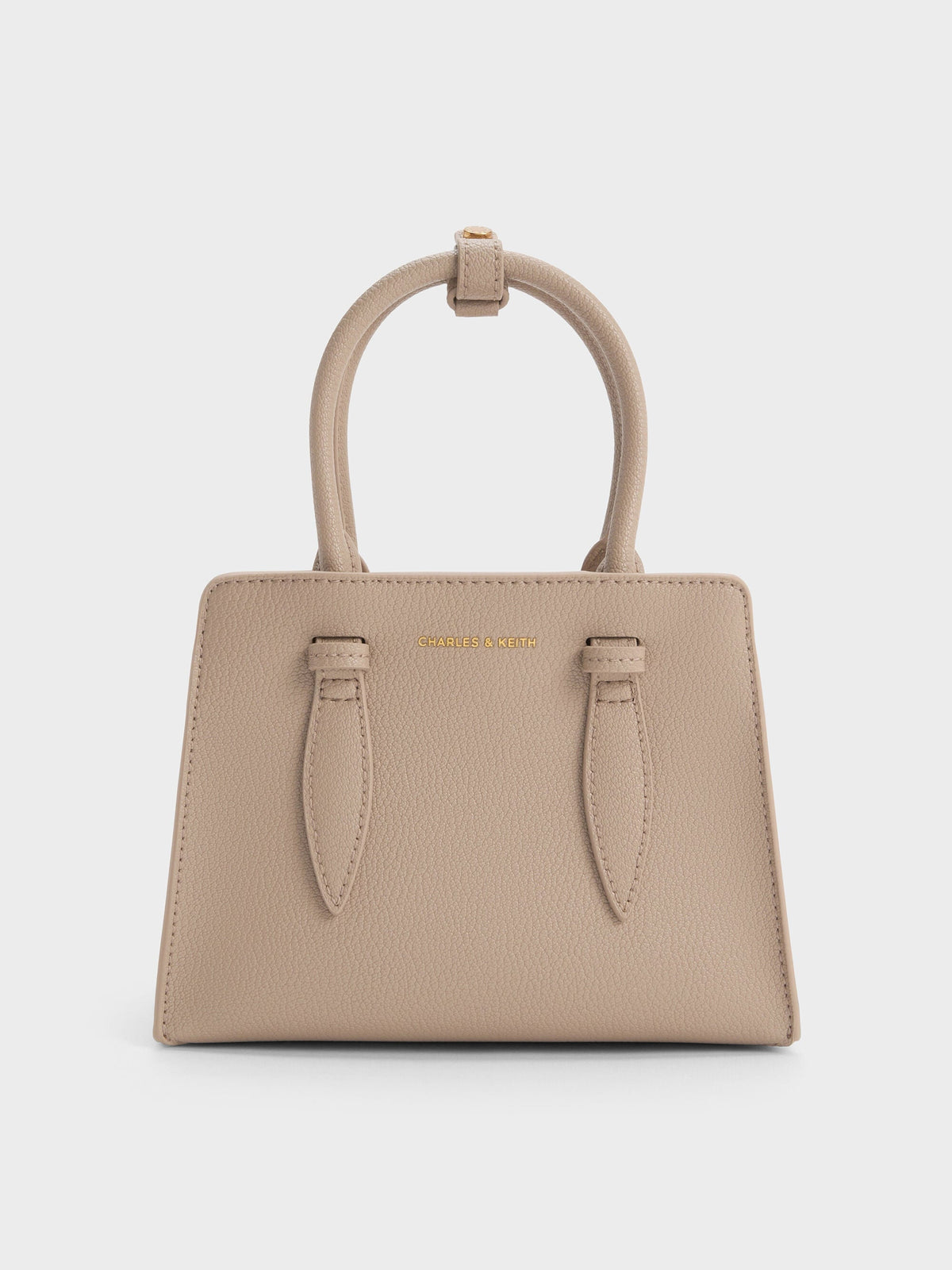 CHARLES & KEITH Discount / Allyn Structured Trapeze Tote Bag - Taupe