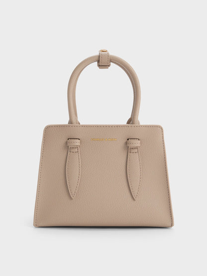CHARLES & KEITH Discount / Allyn Structured Trapeze Tote Bag - Taupe