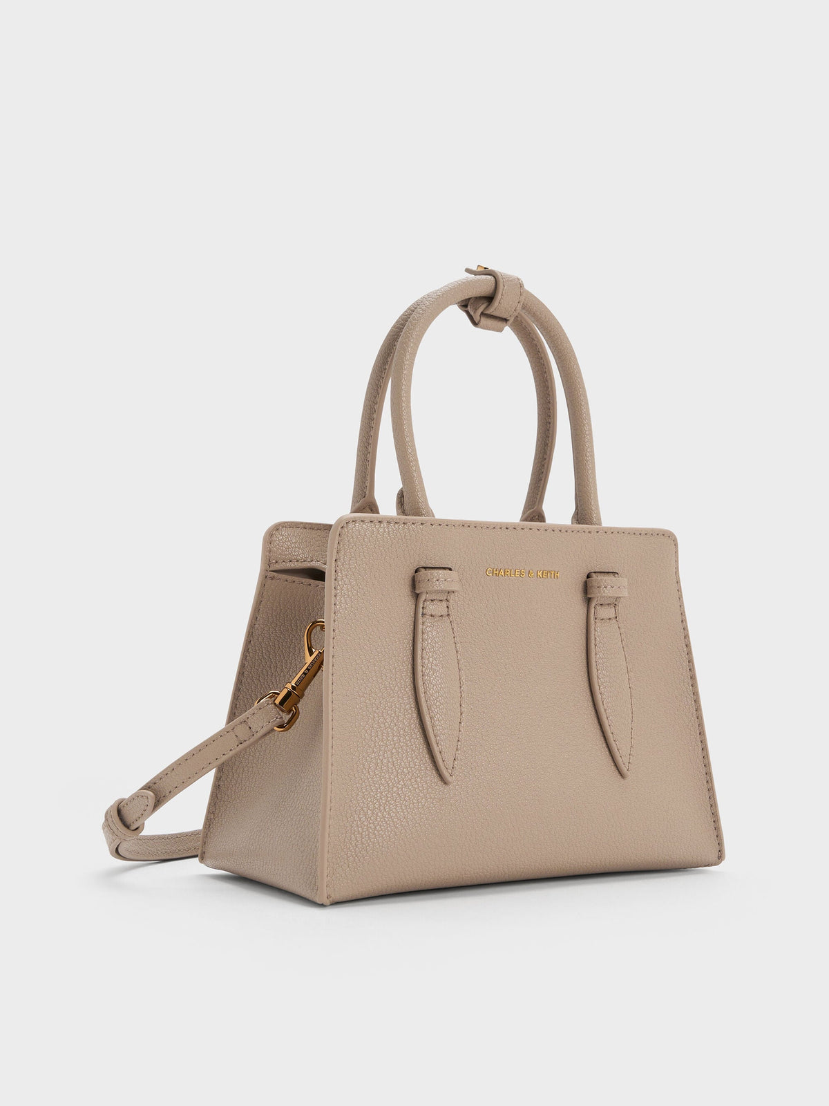 CHARLES & KEITH Discount / Allyn Structured Trapeze Tote Bag - Taupe