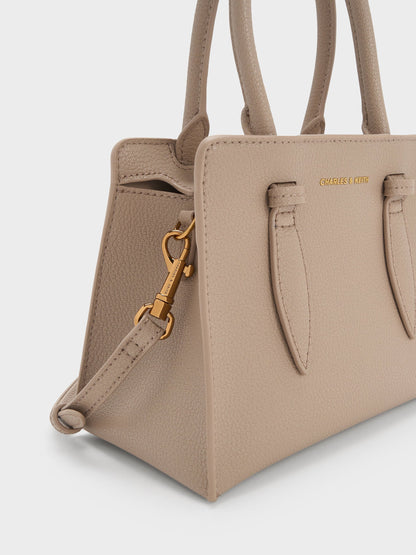 CHARLES & KEITH Discount / Allyn Structured Trapeze Tote Bag - Taupe