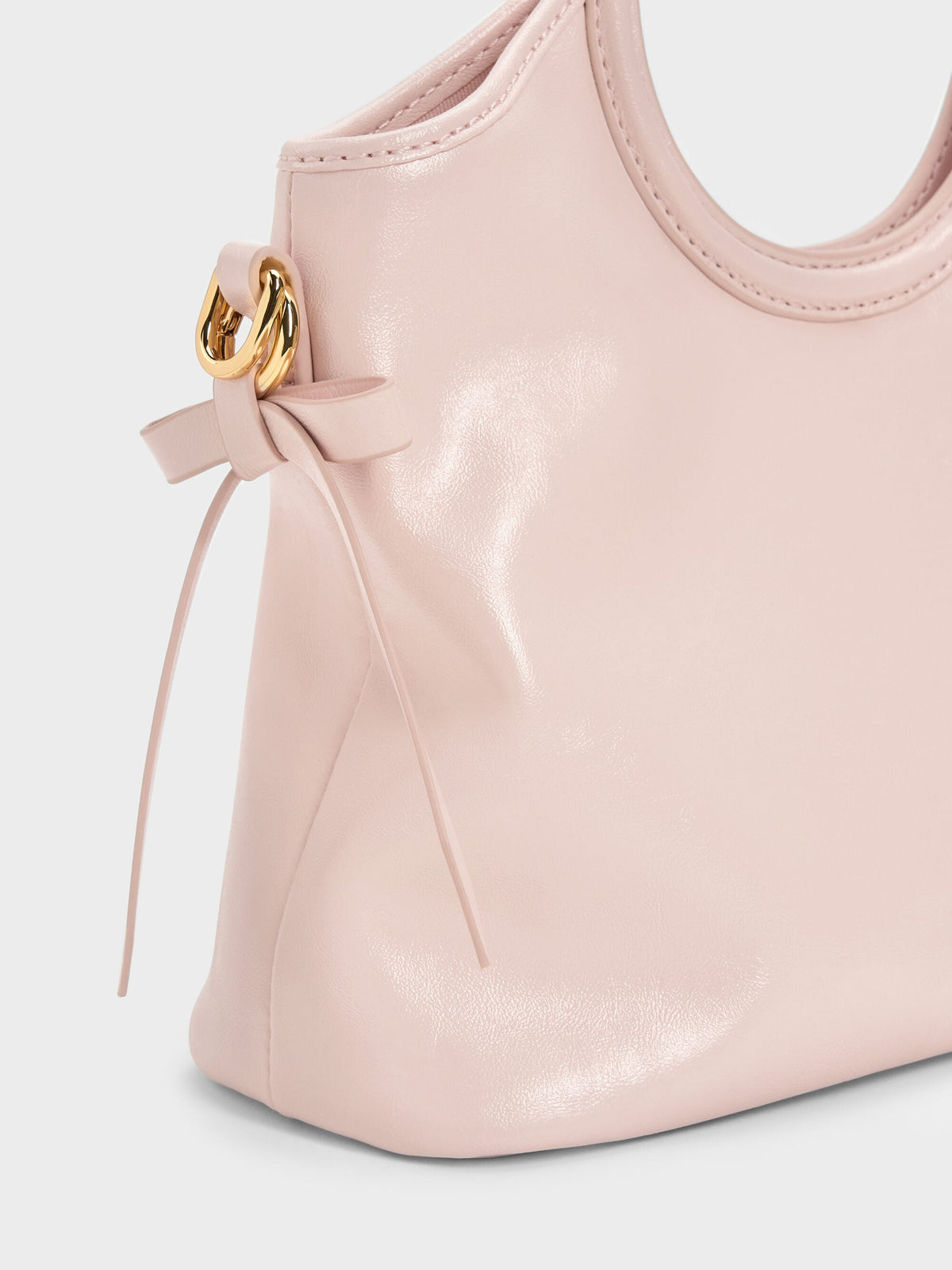 CHARLES & KEITH Exclusive / Mini Dalia Bow Oval-Handle Tote Bag - Soft Pink