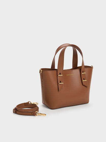 CHARLES & KEITH Essential / Mini Shania Tote Bag - Chocolate