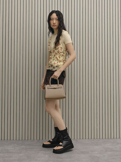 CHARLES & KEITH Great Value / Aubrielle Belted Tote Bag - Taupe