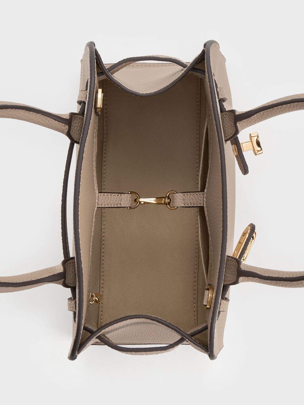 CHARLES & KEITH Great Value / Aubrielle Belted Tote Bag - Taupe